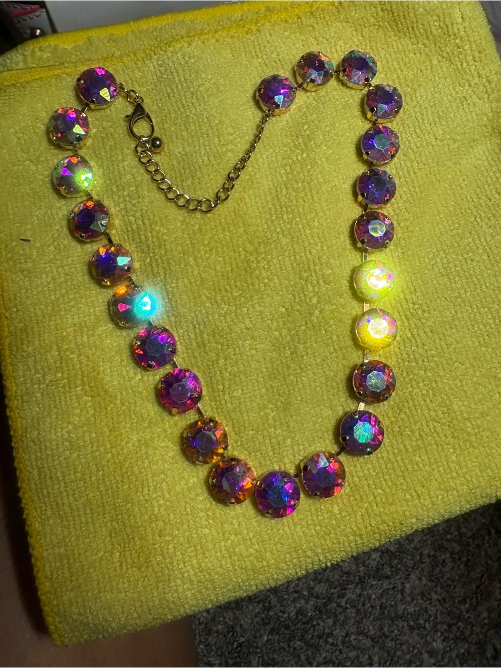 Iridescent Crystal Statement Necklace - Women Jewelry